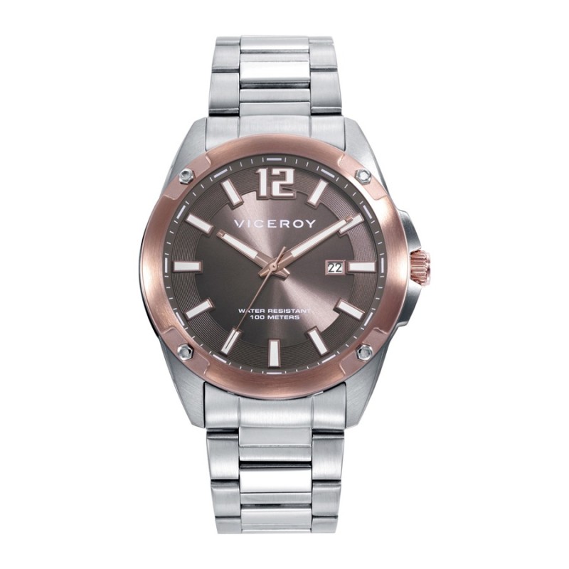 Viceroy 401395-15 Men's Watch Rose IP Steel and Steel
