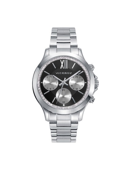Viceroy Women's Watch 42434-53 Steel Black Dial with Zirconia