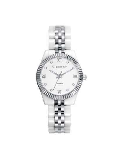 Reloj Viceroy 41124-03 mujer acero y cerámica blanca deportivo