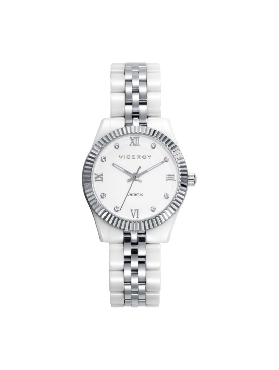 Reloj Viceroy 41124-03 mujer acero y cerámica blanca deportivo