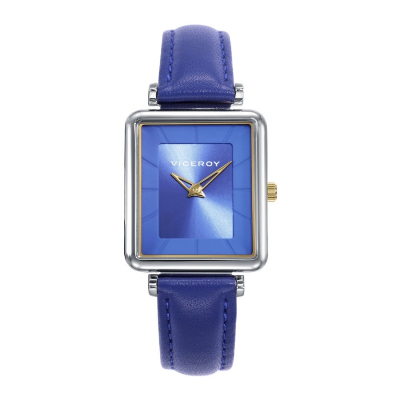 Reloj Viceroy 401238-37 Mujer Acero con Baño Dorado y Piel Azul
