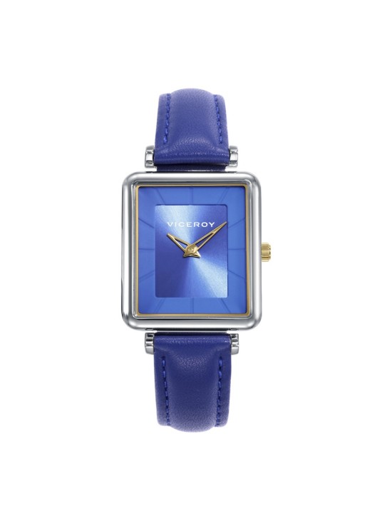 Viceroy 401238-37 Women's Watch Steel Gold Plated Blue Leather