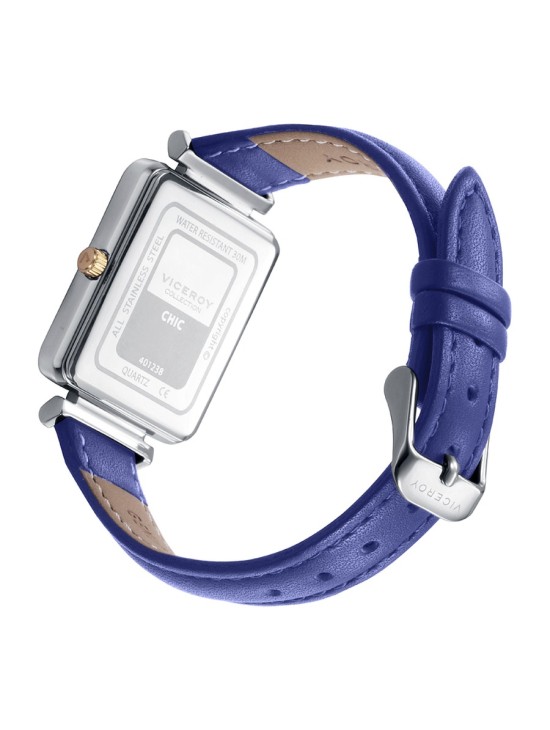 Reloj Viceroy 401238-37 Mujer Acero con Baño Dorado y Piel Azul