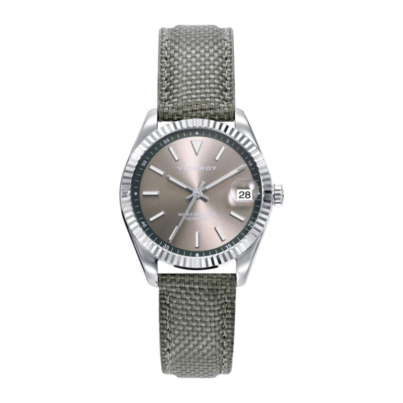 Viceroy 42436-17 Women's Watch Steel and Grey Nylon Strap