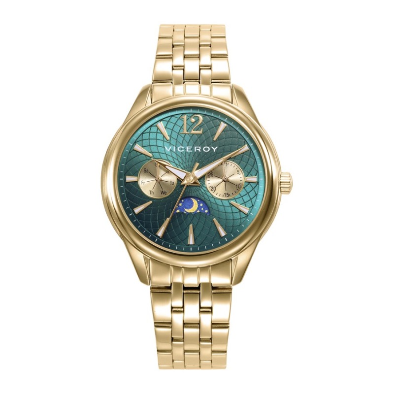 Viceroy 401236-65 Women's Gold IP Steel Watch with Green Dial
