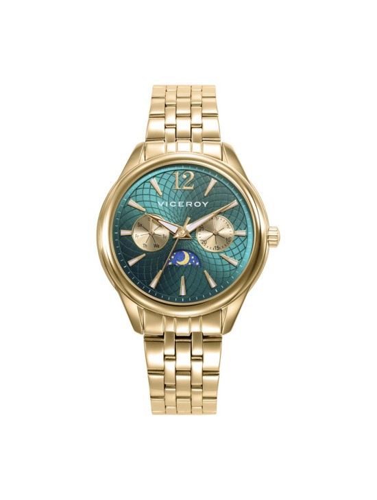Reloj Viceroy 401236-65 Mujer acero IP dorado esfera verde