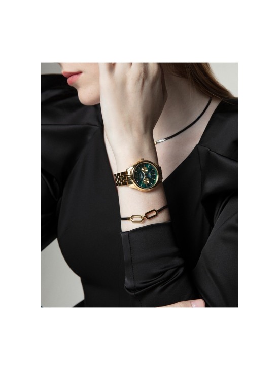 Viceroy 401236-65 Women's Gold IP Steel Watch with Green Dial