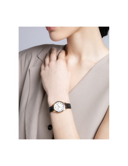 Reloj Viceroy 42222-94 Mujer Acero IP Dorado y piel negra