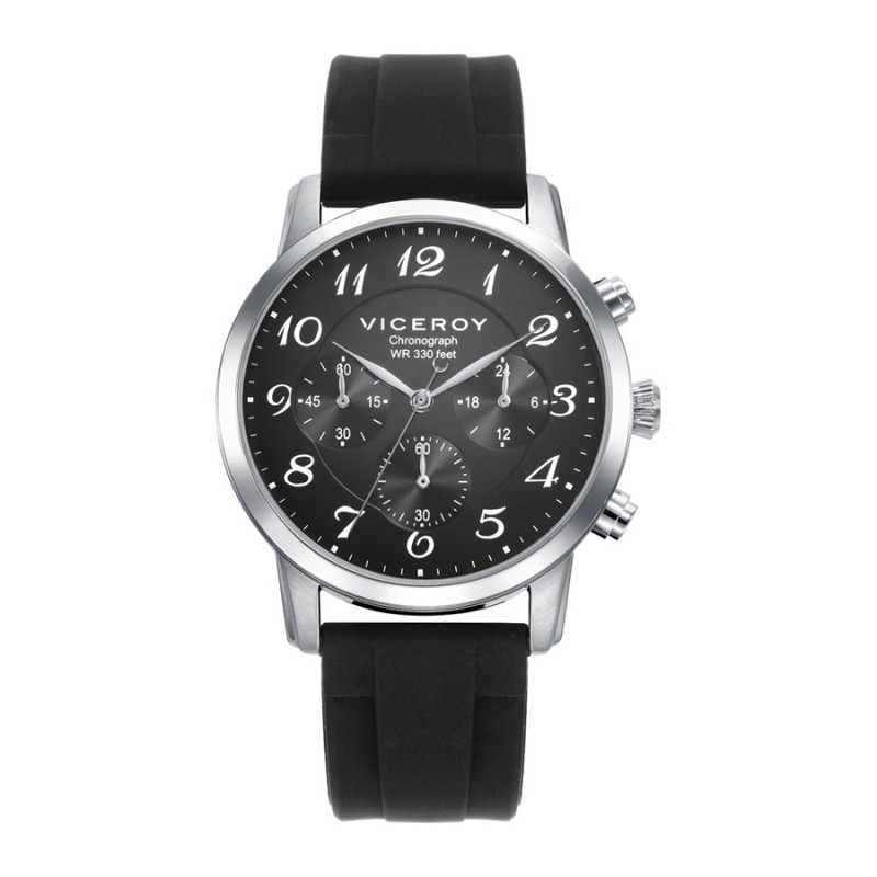 Viceroy 41147-55 Men's Steel Watch with Black Strap