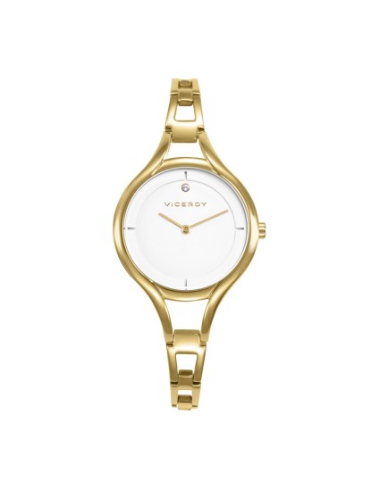 Viceroy 42448-07 Women's Gold IP Steel Watch with White Dial