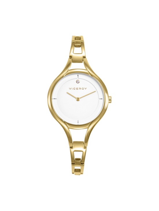 Viceroy 42448-07 Women's Gold IP Steel Watch with White Dial