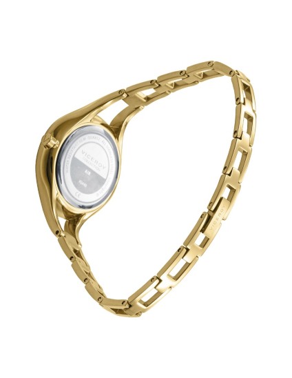 Viceroy 42448-07 Women's Gold IP Steel Watch with White Dial