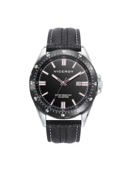 Relógio Viceroy Magnum 401297-53 Homem Aço e Pele Preta