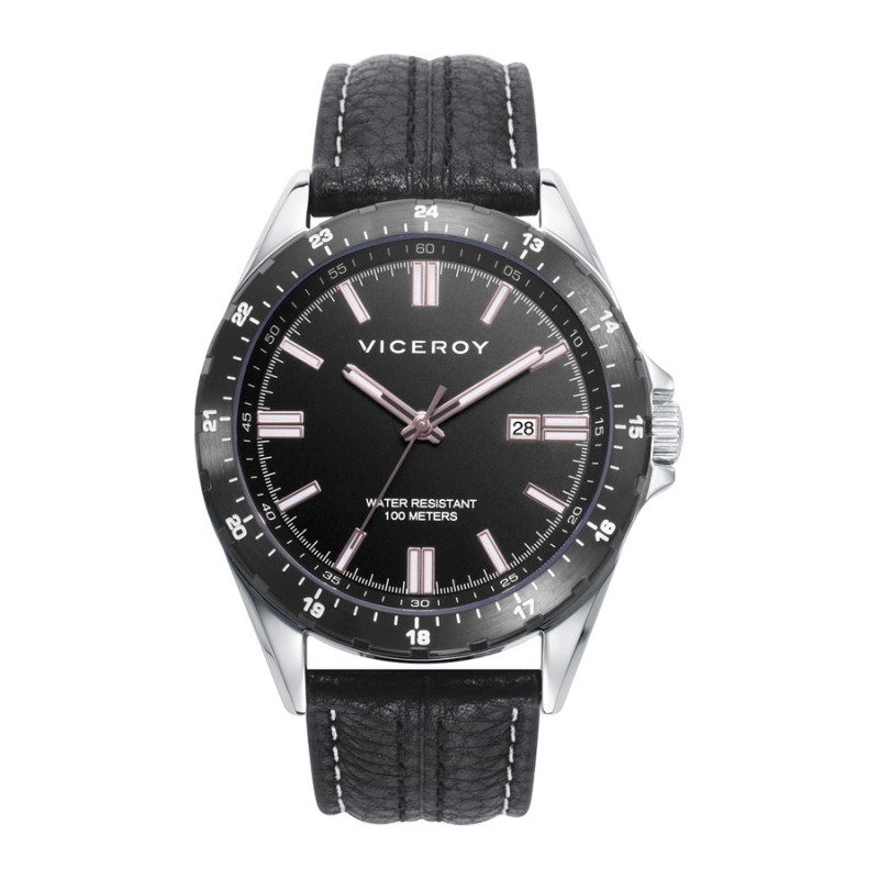 Viceroy Magnum 401297-53 Men's Watch Steel & Black Leather