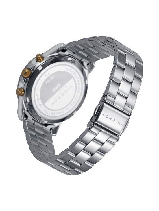 Viceroy 401164-83 Women's Steel Watch with Gold Bezel