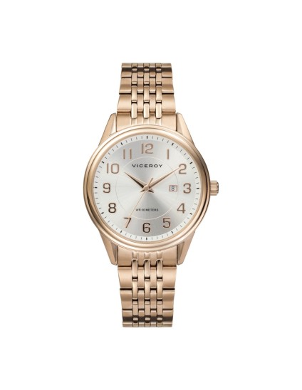Relógio Viceroy 401072-85 Mulher Aço IP Rosa com Mostrador Prateado