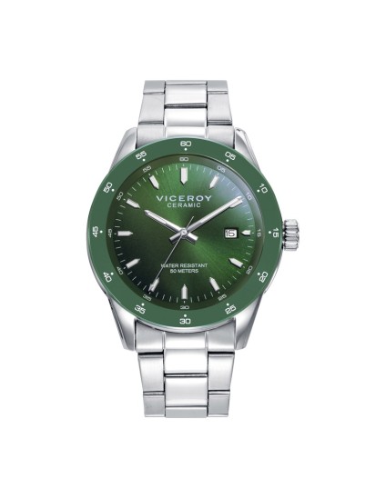 Viceroy 401399-67 Men's Watch Steel & Ceramic Green Dial