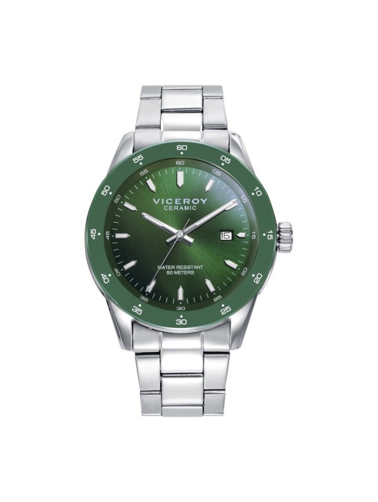 Relógio Viceroy 401399-67 Homem Aço e Cerâmica Mostrador Verde