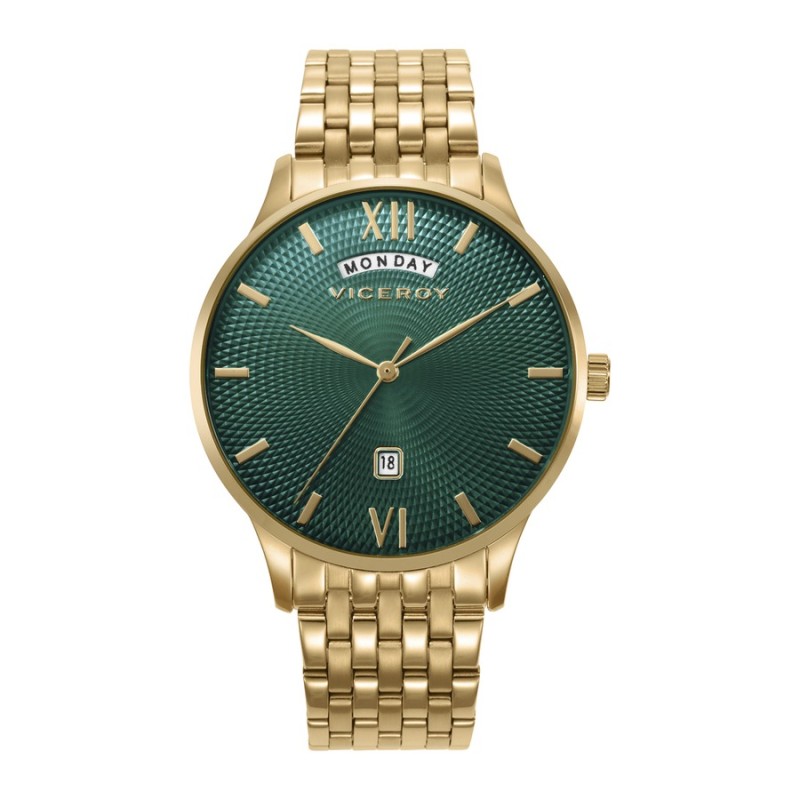 Relógio Viceroy 42455-63 Homem Aço Dourado Esfera Verde