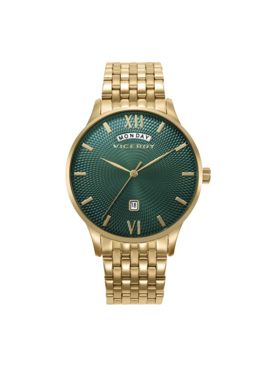Relógio Viceroy 42455-63 Homem Aço Dourado Esfera Verde