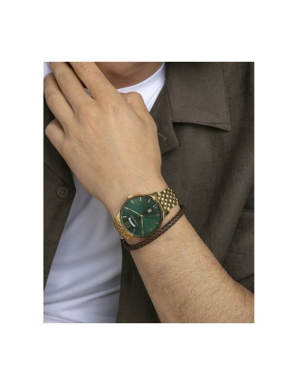 Reloj Viceroy 42455-63 Hombre en acero con baño dorado y esfera verde