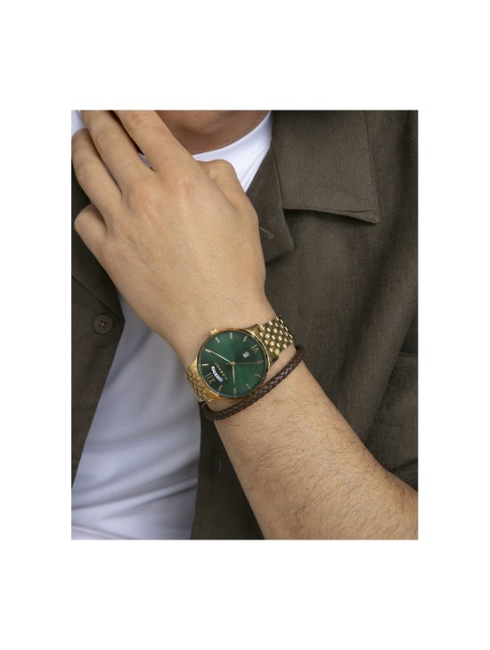 Relógio Viceroy 42455-63 Homem Aço Dourado Esfera Verde