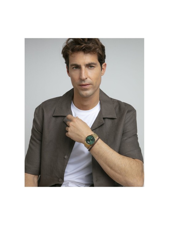 Reloj Viceroy 42455-63 Hombre en acero con baño dorado y esfera verde