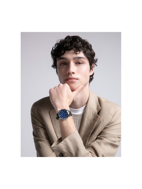 Reloj Viceroy 41147-35 Hombre Acero con correa piel negra elegante