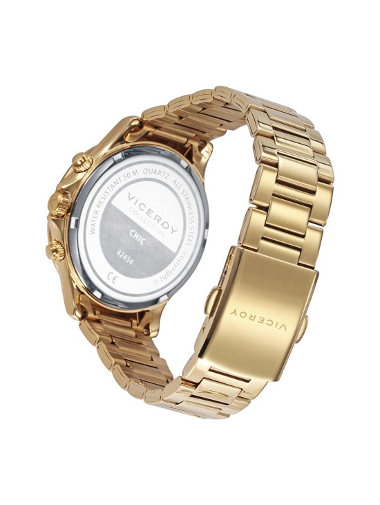 Relógio Viceroy 42434-63 Mulher Aço com Banho Dourado Elegante