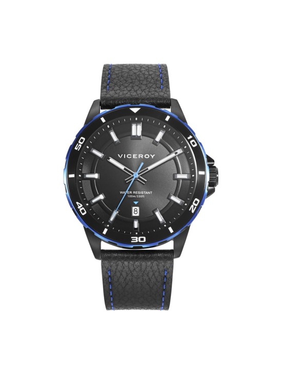 Relógio Viceroy 46843-57 Homem Aço IP Preto e Azul Pele