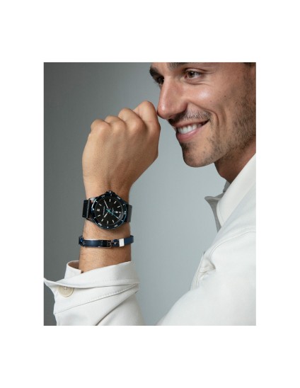 Relógio Viceroy 46843-57 Homem Aço IP Preto e Azul Pele