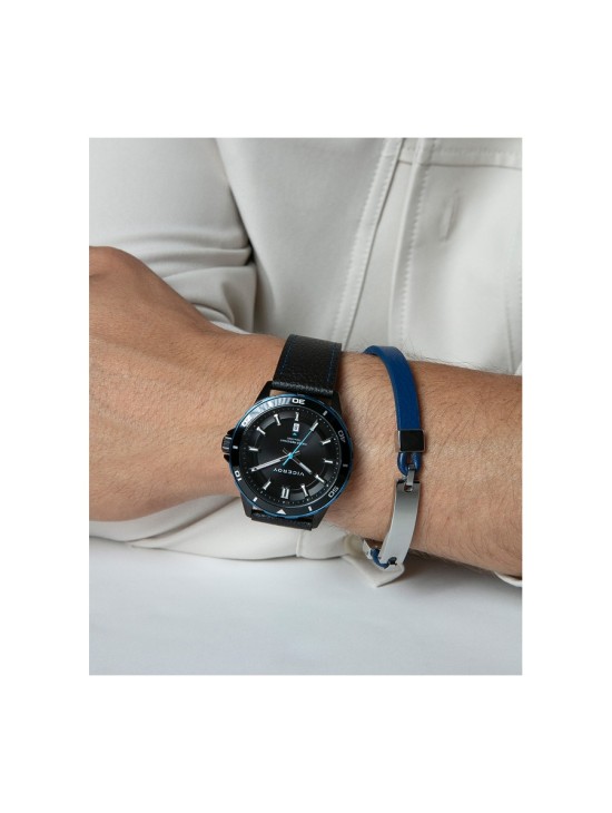 Relógio Viceroy 46843-57 Homem Aço IP Preto e Azul Pele