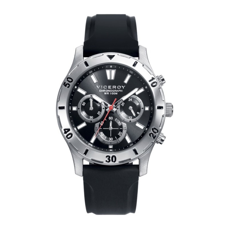Relógio Viceroy 401133-57 Homem Aço Cronógrafo Correia Preta