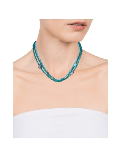 Collar Viceroy 14022C09014 Mujer Acero IP dorado y piedras turquesa