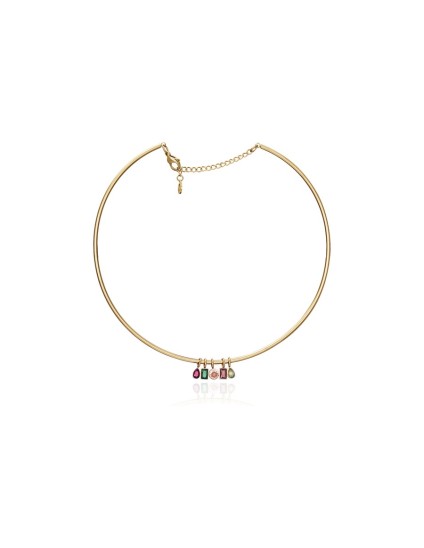 Colar Viceroy 14027C01012 Mulher Aço IP Dourado com Cristais