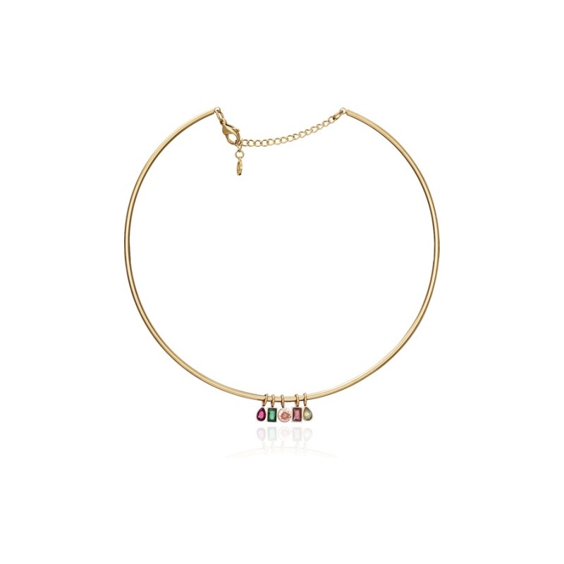 Colar Viceroy 14027C01012 Mulher Aço IP Dourado com Cristais