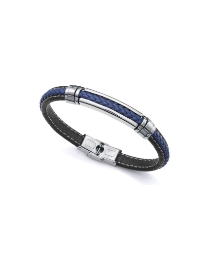 Viceroy Magnum 14063P01013 Men's Bicolor Steel & Leather Bracelet