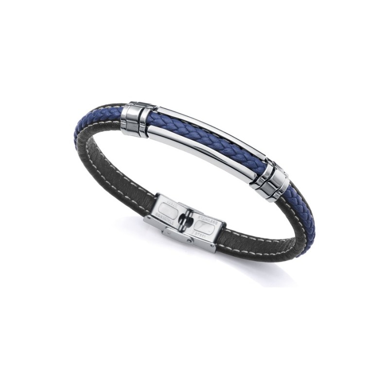 Pulseira Viceroy Magnum 14063P01013 Homem Aço e Pele Bicolor
