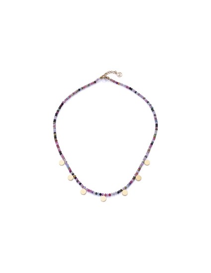 Women's Gold IP Steel Necklace with Stones - Model 14078C09019