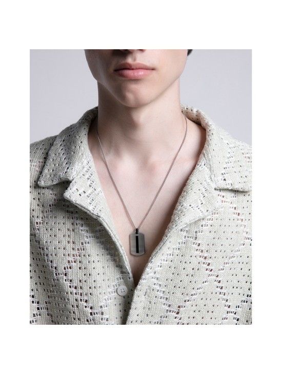 Collar Viceroy 14114C01010 Hombre Acero IP Negro Placa Bicolor
