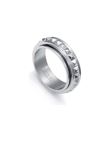 Viceroy 14115A02000 Men's Silver Steel Ring with Shine Finish