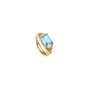 Sra Jewels Ring 13169A015-53 Women Sterling Silver with Gold Plating