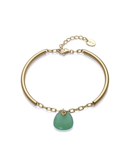 Sra Jewels 13172P100-42 Sterling Silver Gold-Plated Bracelet for Wo