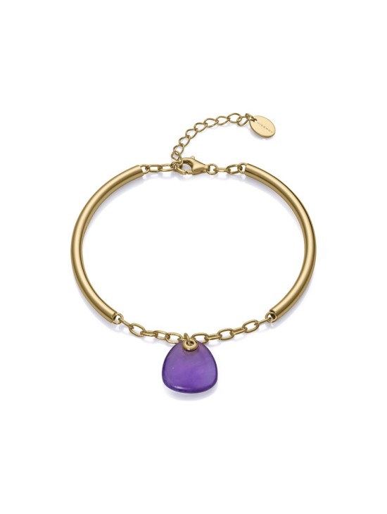 Pulsera Viceroy 13172P100-47 mujer plata de ley baño oro amatista