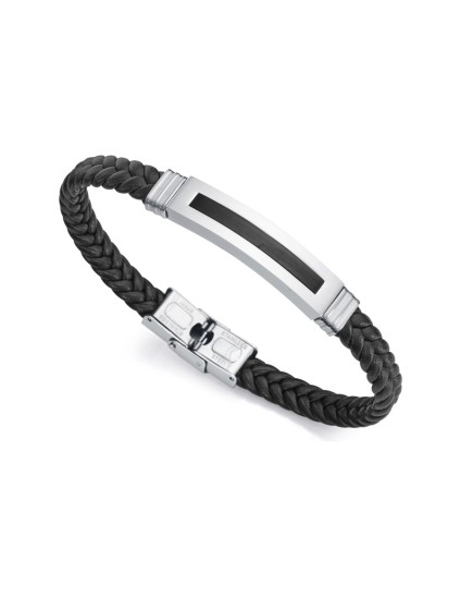 Viceroy Magnum 14016P01010 Men's Black IP Steel & Leather Bracelet