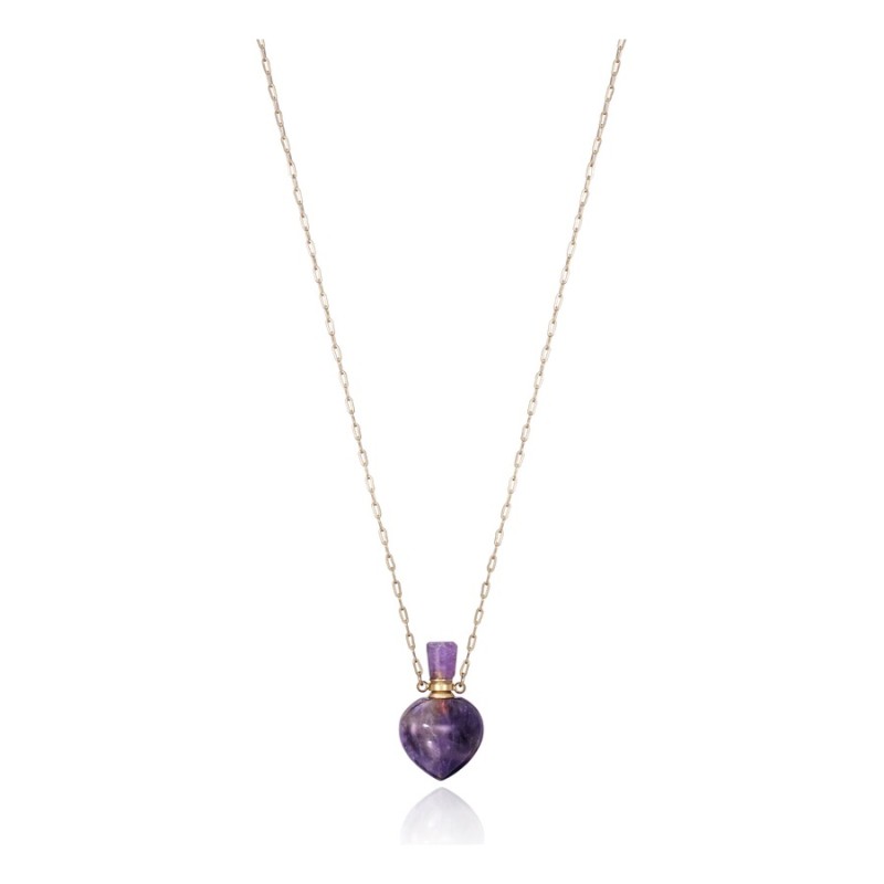 Collar Viceroy 14046C01012 mujer acero baño IP dorado con amatista