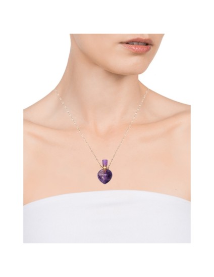 Collar Viceroy 14046C01012 mujer acero baño IP dorado con amatista