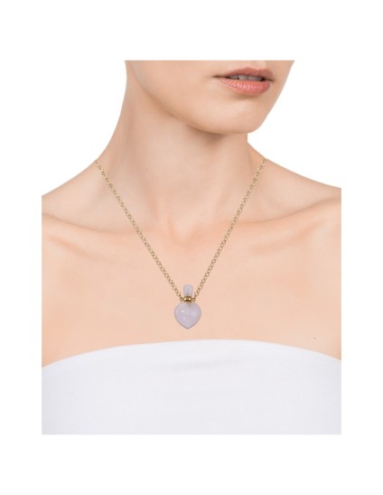 Collar Viceroy 14046C01017 Mujer Acero IP dorado y cuarzo rosa