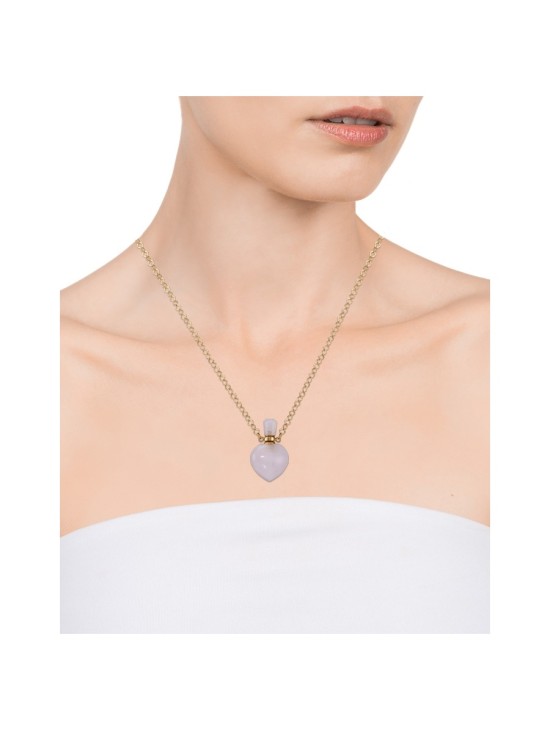 Viceroy Women's Necklace 14046C01017 Gold IP Steel Pink Quartz
