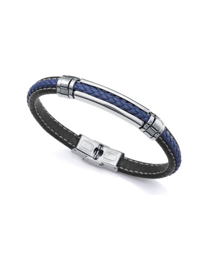 Pulsera Viceroy Magnum 14063P01013 Hombre acero y piel bicolor